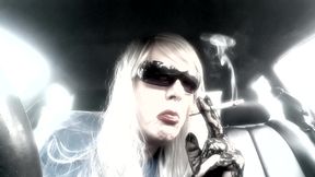 Mrs. Ruthie Dommie Mommy smoking Marlboro 100s in her car