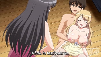 Anime babes fight for lucky guy in harem