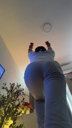 Sweaty Afternoon Workout Grind and Pee After