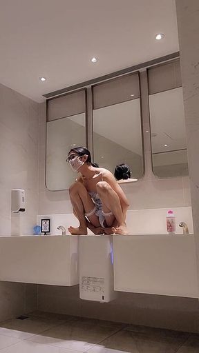 Ballerina Exhibitionist Play with Dildo in the Toilet