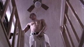 Looking buff, like he's been working out and taking care of himself, Bradley tugs Shaw out through his fly before dropping his pants and boxers. As usual, Bradley easily gets Shaw hard and shows off his well-oiled dick.