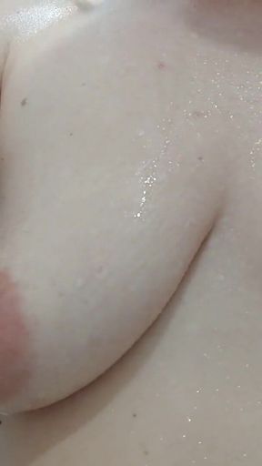Wet Milky Tits with Hairs on Areolas