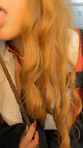 Stunning moment from &quot;Hermione Granger cosplay from harry potter red light green light jerk off game BIG ASS TRY NOT TO CUM&quot;
