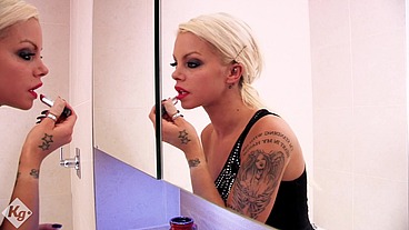 Gorgeous Blonde Attends To Her Man's Needs Before Going Out