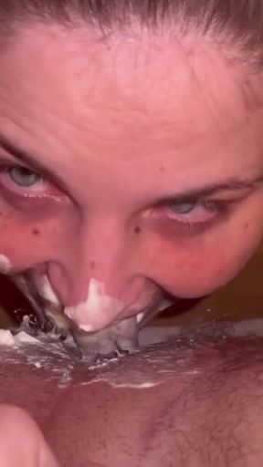Spectacular moment from &quot;Throatpie blowjob and rimming pov compilation&quot;