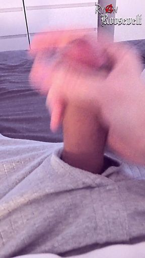 Watching Porn Leads to Noisy Cumshot After Quick Horny Wank