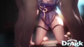 Genshin Impact Raiden Shogun Ei Surrounded by Big Dicks