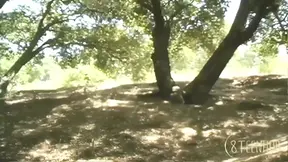 Forest Threesome with Two Lesbians Eating and Sucking Pussy