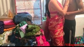 Indian house mad fuck husband in home with saree by local village wife