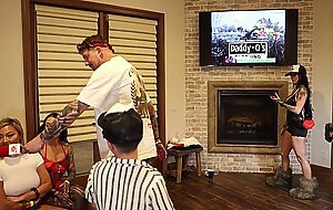 BONNIE BLUE & DWARF GANG BANG @ PILLOW TALK COACHELLA MANSION PARTY  (w/ Kazumi & Luna Star)