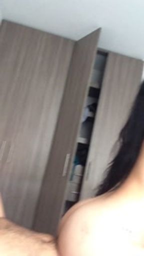 The waitress at my restaurant rides my cock until she makes me cum