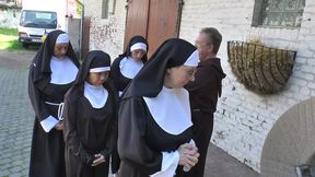 Nun's filthy fetish gets fueled by rough, raw sex outdoors