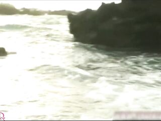 Sexy Brunette hair Tera Patrick Milks A Large Dong By The Lake!