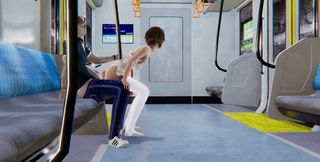 Femboy Rubs His Ass Against a Passenger's Cock on the Subway