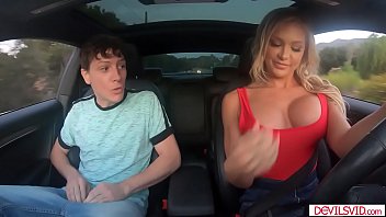 Busty blonde rides cock and gives deepthroat