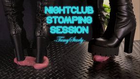 Nightclub Stomping Session in Leather Black High Heels (Edited Version) - Tamystarly - Cock Balls Crush Trample, CBT, Bootjob, Trampling, Shoejob