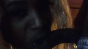 Having fun swallowing this 11inch cock sloppy toppy