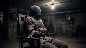 Basement Bondage Bound in Straitjacket