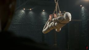 Stacy - True Rope Bunny Bliss Part 3 - Complete Bandage Mummification in Suspended Hogtie (FULL HD MP4)