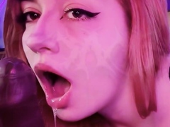 emo girl gags on cock (LOTS OF DROOL/SPIT)