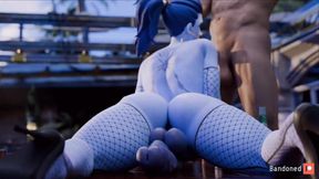 Futa Widow Facefucked With Her Dick Laying on the Table