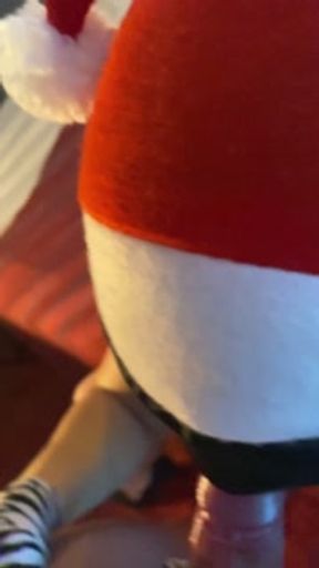 I have fun with Christmas and squirt on him after his anal