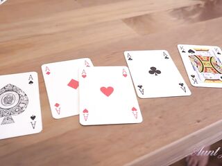 Aunt Judy's - After Dinner Disrobe Poker with Your Breasty big beautiful woman Wife Becky