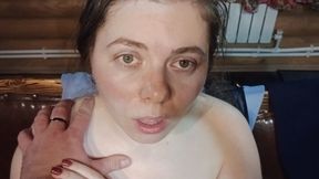 I gave a blowjob in the sauna and swallowed the sperm