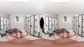 Redhead neighbor Madison Morgan gets confronted with your hard cock at the gym