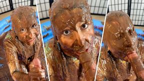 Chocolate Blowjob for Daddy - WAM Wet & Messy Sploshing BJ