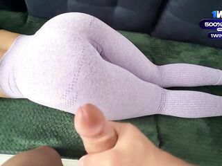 I spunk flow on my stepmom booty in hawt leggings during the time that that babe relaxing on the bed /CandyLuxxx