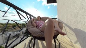 Golden-haired temptress' balcony climax&#x1F680; show