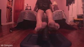I give my bbc dildo a footjob