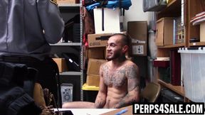 Perp shakes hips taking officers punishing dick
