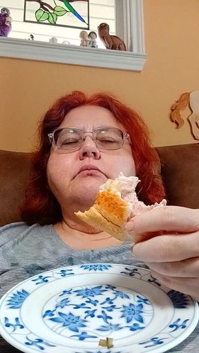 Eating a Bolo Sandwich Roll for the Fat Girl Eating Fans!