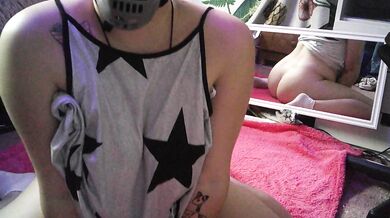 Needy Pup Fucking Herself w/ 10in Dildo