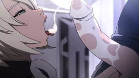 Nier Fuckomata blowjob &mdash;  cumshot &mdash;  orgasm&#x1F4A6;  - Cartoon Sex Parody