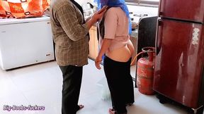Seeing the Big Ass of the New Maid the Owner Got Excited and Fucked the Maid