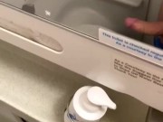 Jerking and cumming on a KLM airplane toilet - MILE HIGH