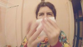 Later evening nose blowing