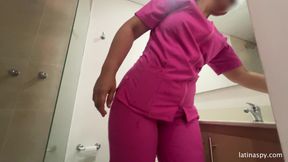 Maid with Huge Ass Cleans Apt Then Jerks Her Boss Part 2