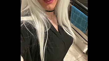 Platinum Blonde Crossdresser After Date