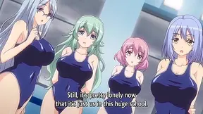 Time Stop at the School 3 - Busty hentai swimsuit girls fucked hard in their tight virgin pussies