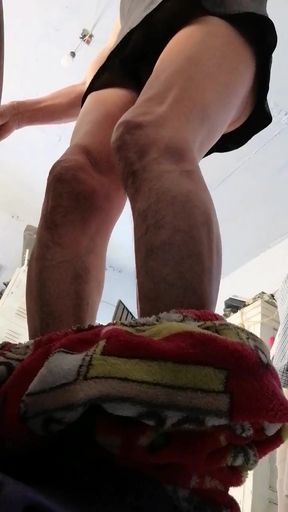 My figure from below you can see my buttocks and dick