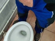To pee on a public toilet.