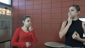 Aubree and Ayla Stretch Out Their Faces So They Can Blow! (MP4 - 1080p)