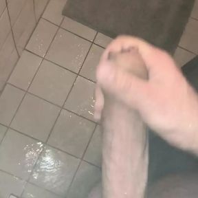 Big cumshot in shower