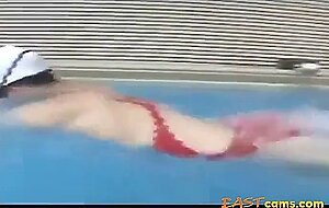 Big Booty Japanese Swim Lesson with Interracial Couple