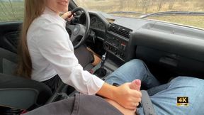 Secretary on a BMW E30 Milking Dick and Revving 4K - Handjob - Cock Tease - Jerking-off - Retro Car - Long Skirt - Hand Fetish - Pedal Pumping - Female Domination - Car Sex - Masturbation
