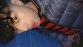 Risky Evening Masturbation and Cumshot at Building